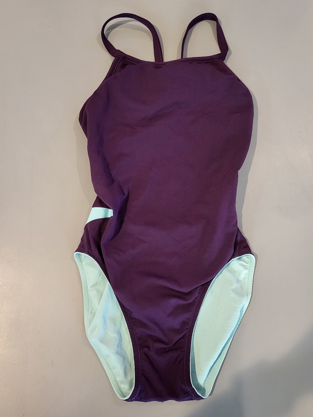 Speedo Reversible Purple Aqua One Piece Swimsuit S